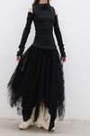 Marc Le Bihan lace embroidered skirt 2596 series plant dyeing France MLB-2596-HEILS black lace embroidery
